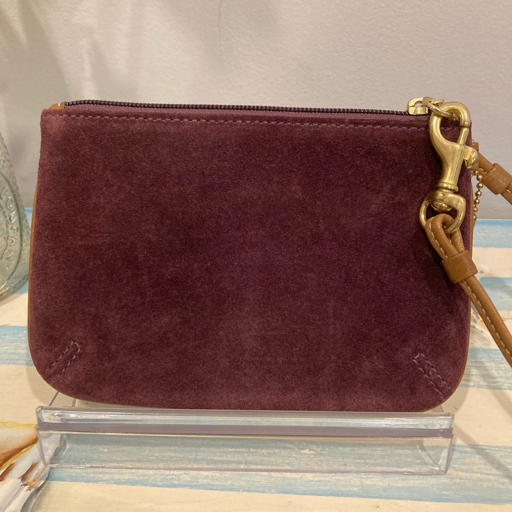 Coach Y2K Purple Suede Laced Wristlet With Brass Grommets - Picture 2 of 10